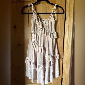 Blush Ruffled Sleeveless Dress